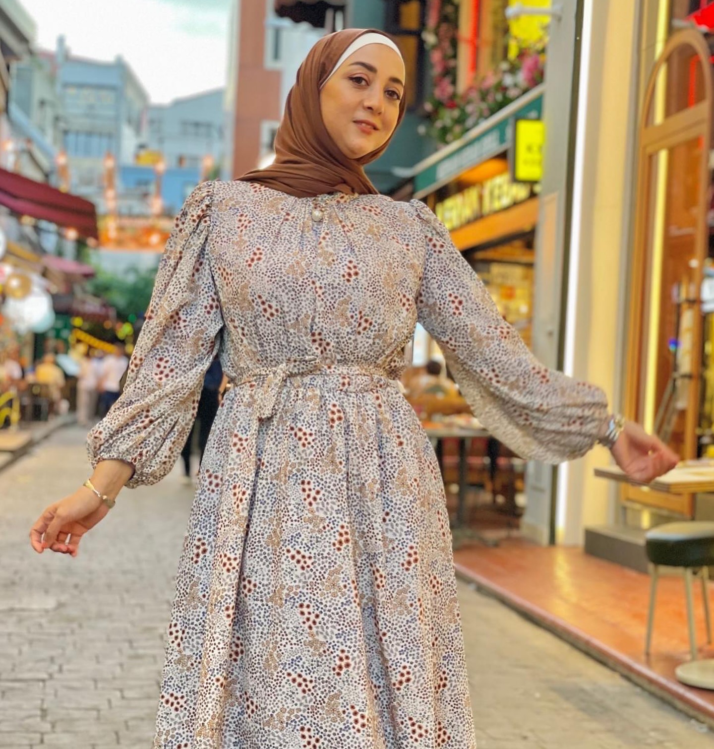 * Café printed dress - Image 2