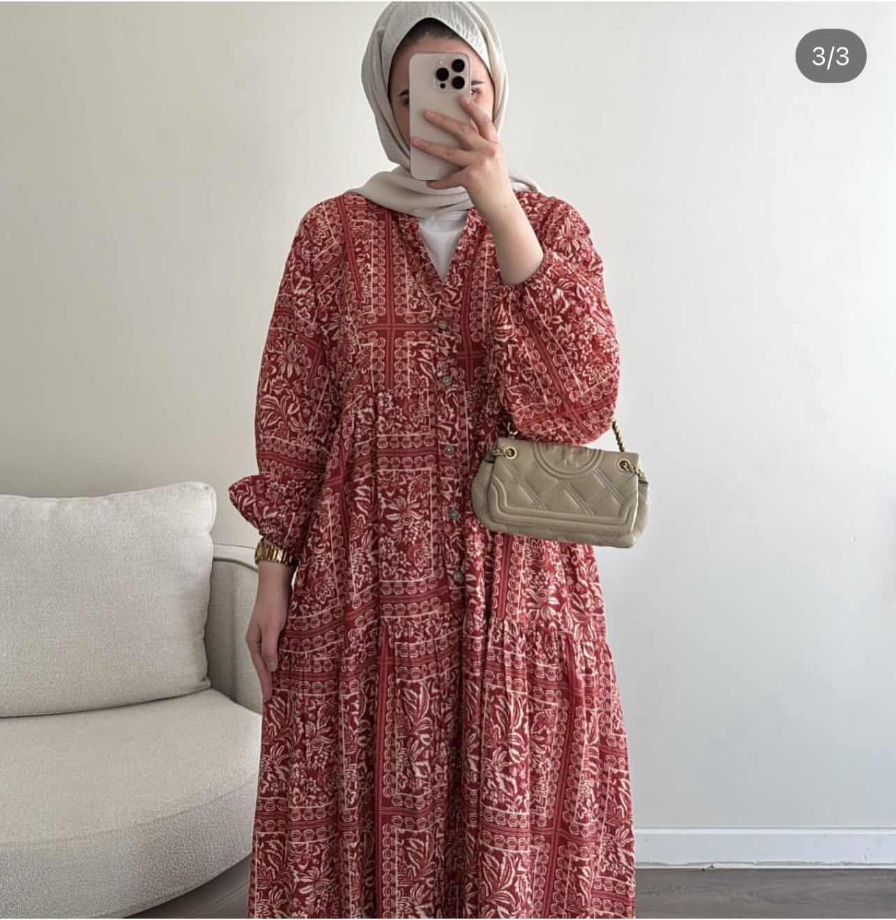 فستان منقوش - Image 3